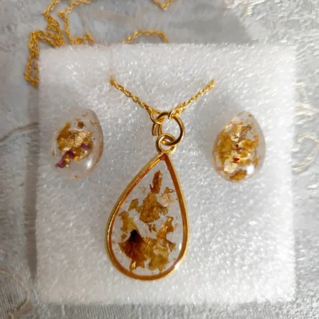 stylish-yellow-flower-epoxy-resin-pendant-and-earing-set