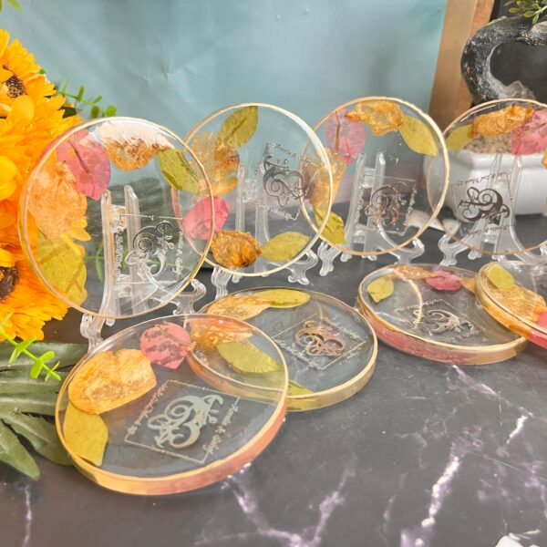Botanical Resin Coaster with Natural Flow