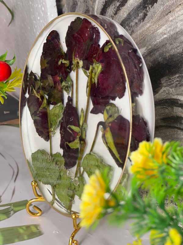 Engagement flower preserved resin keepsake