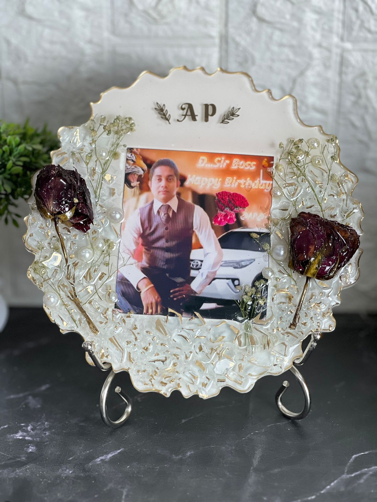 Handmade photo memory resin frame