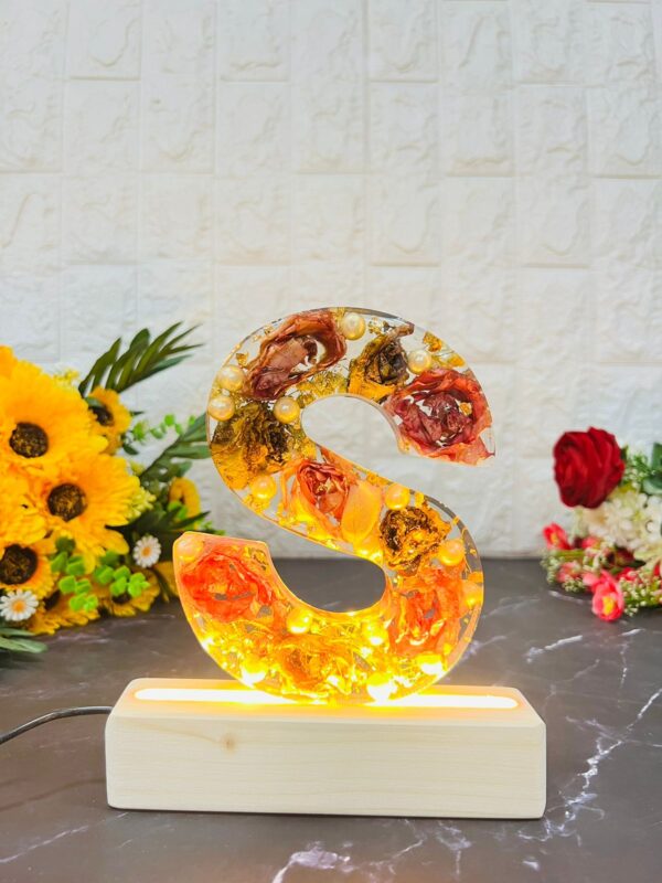 LED letter keepsake with varmala flowers
