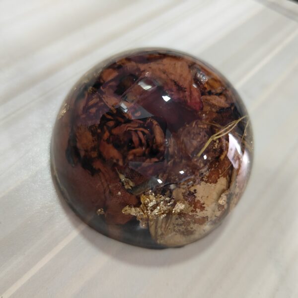 resin flower dome paperweight