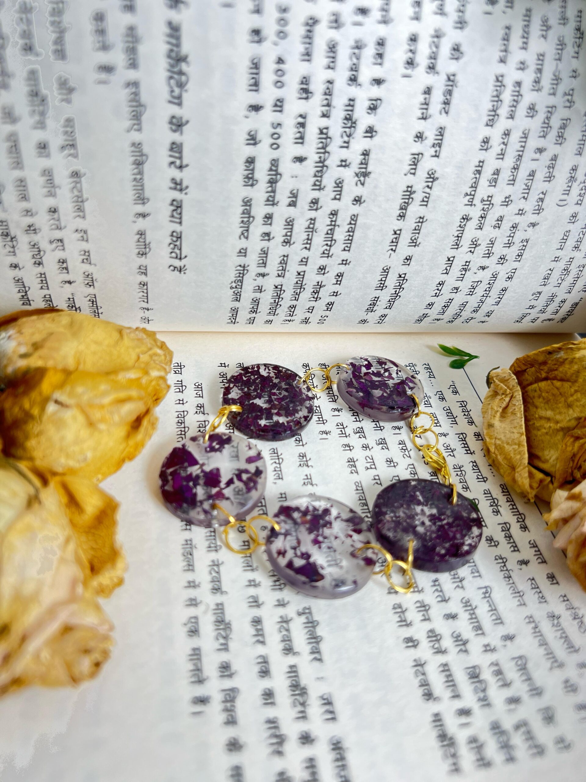 flower preserved resin bracelet