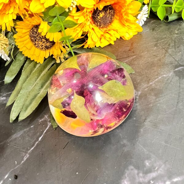 flower preserved resin paperweight