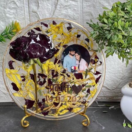 flower resin frame for table decor