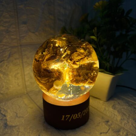 handmade resin lamp with varmala flowers