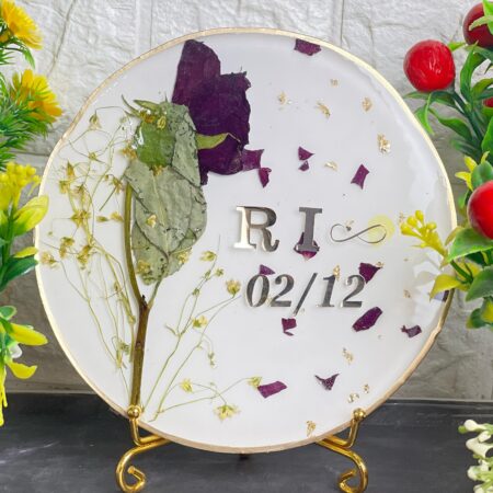 preserved rose in resin frame