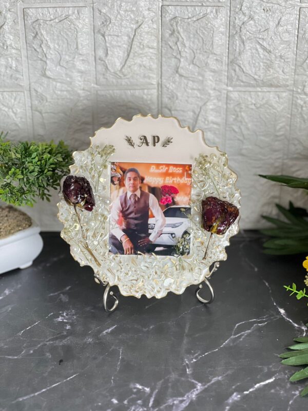 preserved rose photo frame