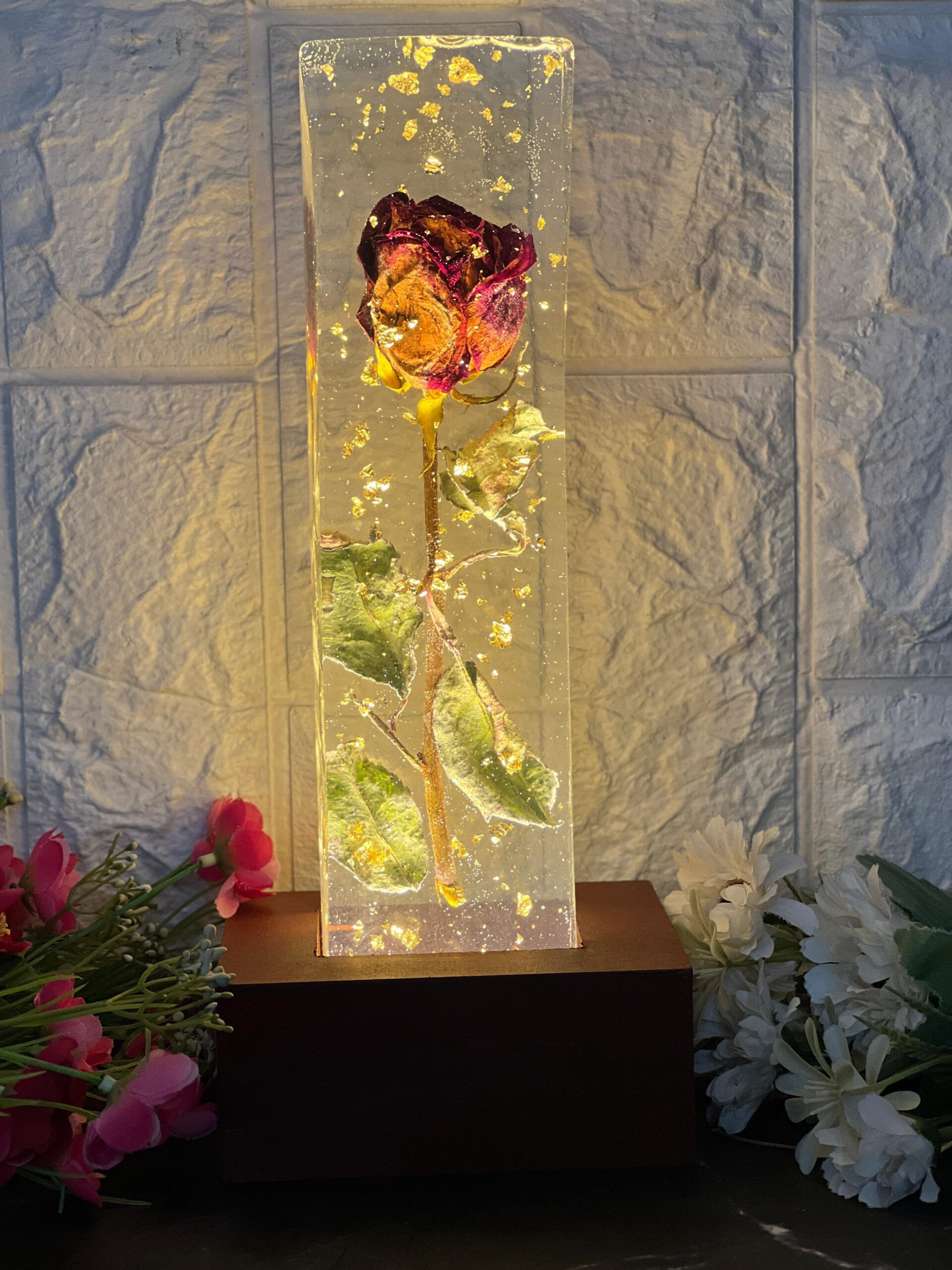 resin LED lamp for anniversary