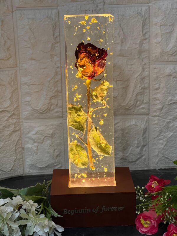 resin LED lamp for wedding gift