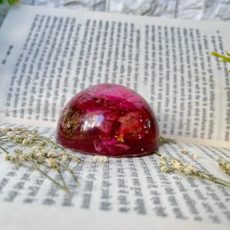 resin paperweight with flowers