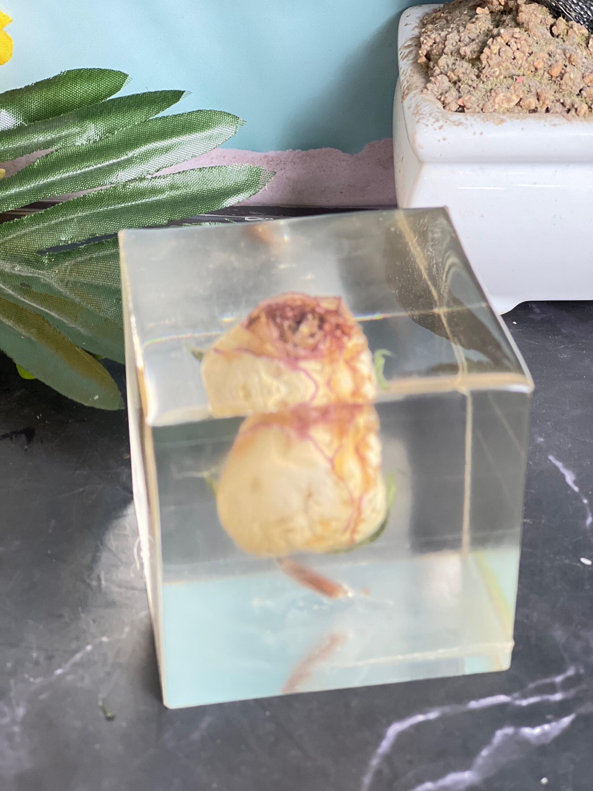resin preserved varmala flower