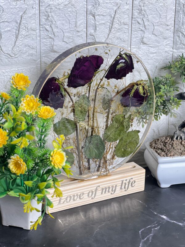 rose preservation resin LED lamp